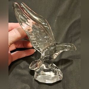 Vintage Blown Glass Crystal Clear Eagle Figurine